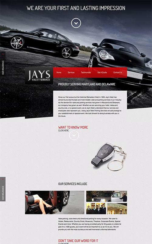 Jays Valet Website Preview