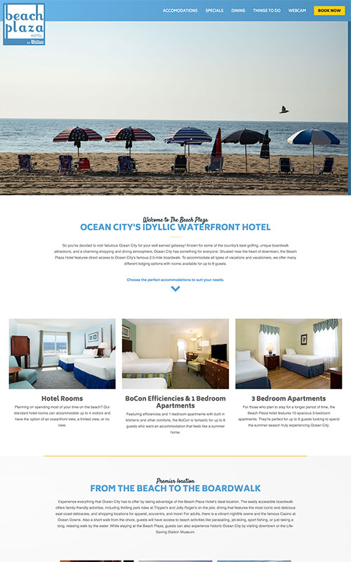 Beach Plaza Hotel Website Preview